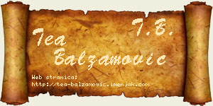 Tea Balzamović vizit kartica